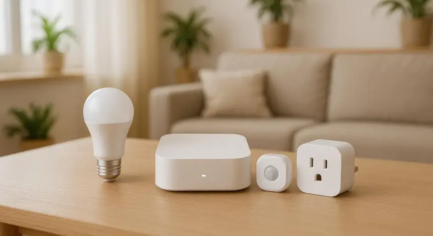 Dispositivos para el hogar inteligente: bombilla, hub, sensor y enchufe. Así funciona Zigbee para conectar tu casa.