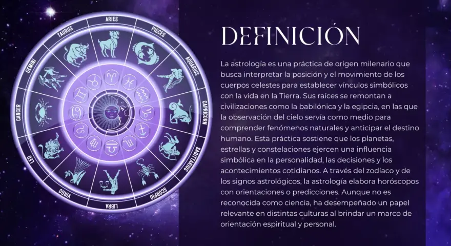 El zodíaco y la definición de que es la astrología, una práctica milenaria que interpreta el cosmos para guiar la vida.