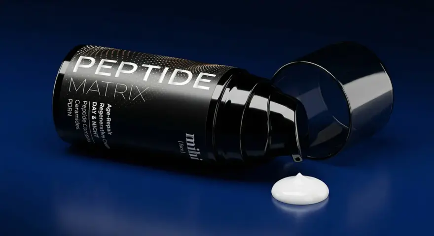 Crema rigenerante Peptide Matrix con dipeptide diaminobutyroyl benzylamide diacetate, ceramidi e PDRN.