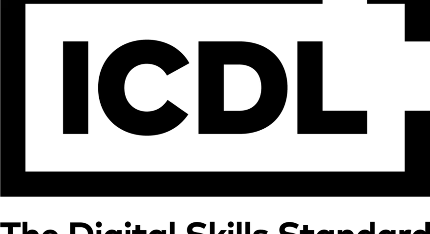 Logo ICDL, che sta per "eCDL cos'è", con lo slogan "The Digital Skills Standard".