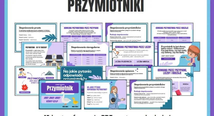 Przymiotniki: jak opisać coś w sposób barwny i ciekawy? Poznaj ich odmianę przez przypadki, liczby i rodzaje.