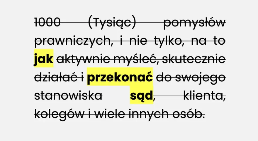 1000 pomysłów prawniczych, jak aktywnie myśleć, działać i przekonać do swojego stanowiska sąd, klienta.