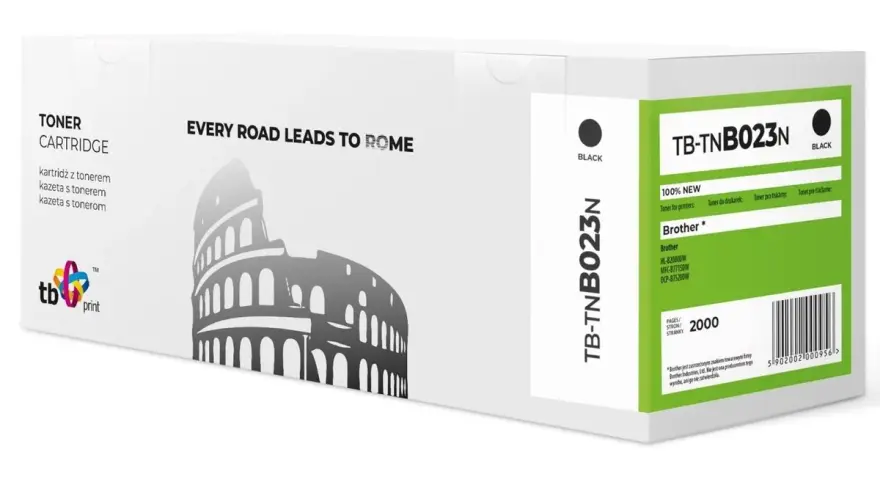 Toner TB-TNB023N do drukarki Brother HL-B2080DW, z wizerunkiem Koloseum.