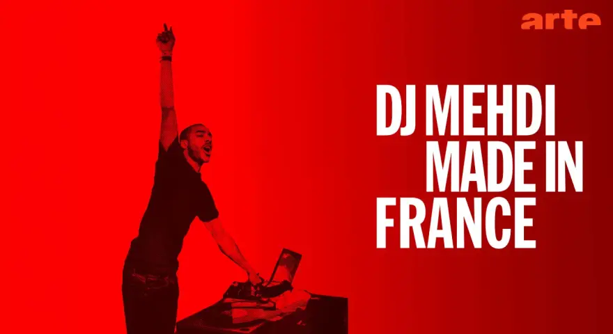 DJ Mehdi, le dj du moment, enflamme la scène avec un bras levé. "Made in France" s'affiche en gros caractères.