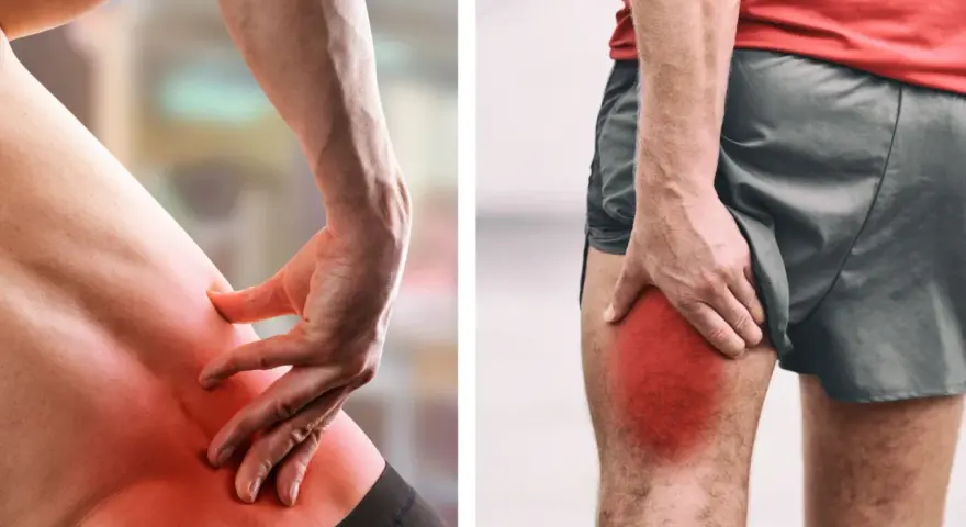 Douleur intense à la hanche et à la cuisse, signe de sciatique. Découvrez comment guerir une sciatique avec des exercices et des soins adaptés.