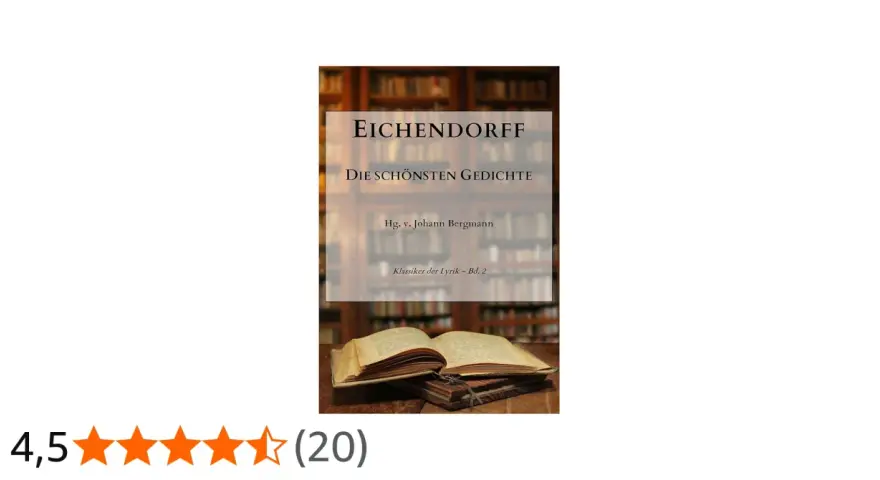 Buchrücken mit "Eichendorff Die schönsten Gedichte" und ein aufgeschlagenes Buch.