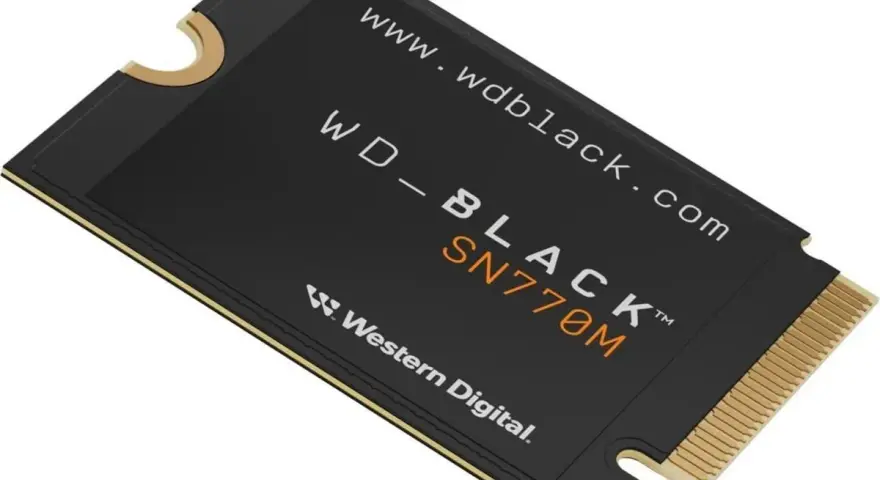 Dysk SSD WD_BLACK SN770M w formacie m.2 2230, z logo Western Digital.