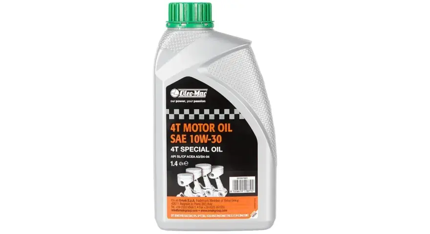 Olej silnikowy Oleo-Mac 10W-30, 4T Special Oil. Jaki to olej? To wysokiej jakości olej do czterosuwowych silników, zapewniający optymalną ochronę.