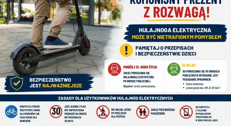 Hulajnoga elektryczna przepisy: zasady bezpieczeństwa dla dzieci i młodzieży, ograniczenia prędkości i zakazy. Pamiętaj o bezpieczeństwie!