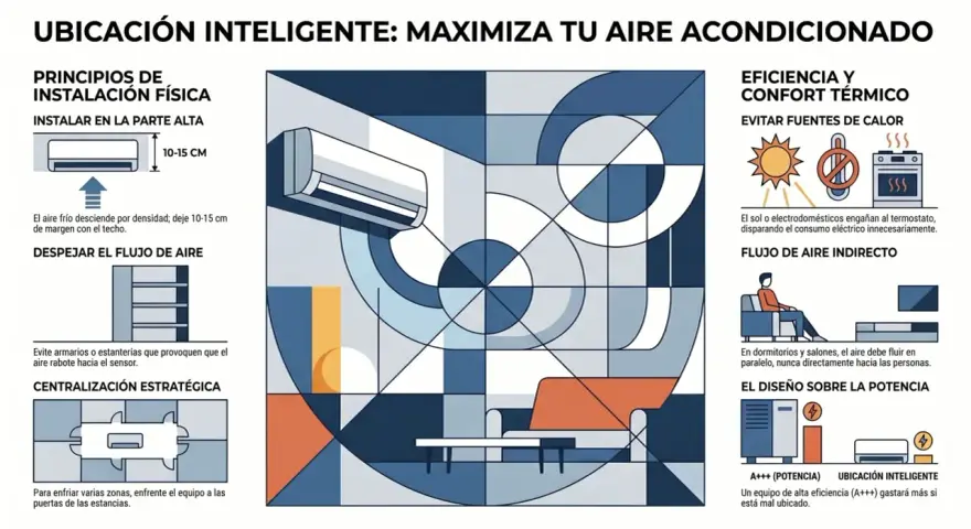 Guía para optimizar tu sistema de refrigeración: instalación en alto, flujo de aire libre y ubicación estratégica para máxima eficiencia.