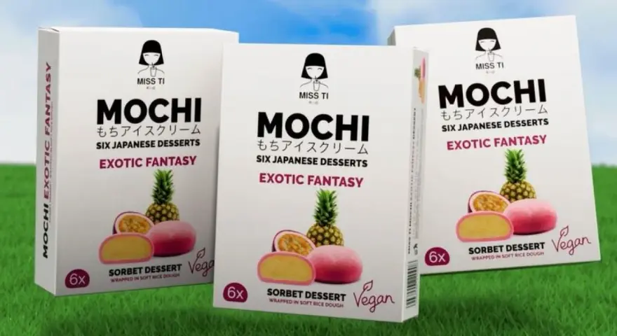 Gdzie kupić mochi Miss Ti Exotic Fantasy? Trzy pudełka z lodami mochi o smaku egzotycznym, z ananasem i marakują.