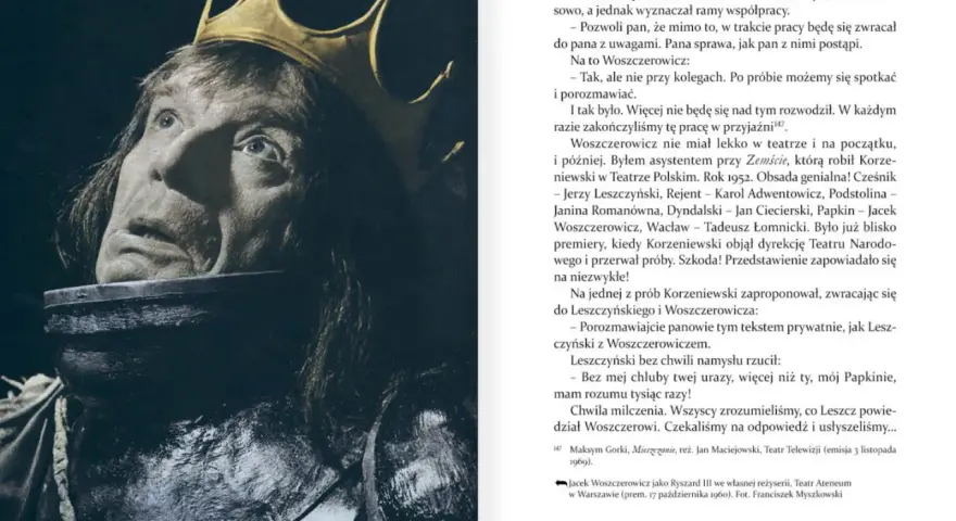 Jan Maciejowski jako reżyser w Teatrze Telewizji. Aktor Jacek Woszczerowicz w roli Ryszarda III.