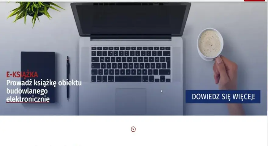 Elektroniczna książka obiektu budowlanego na laptopie. Prowadź dokumentację budowlaną cyfrowo.