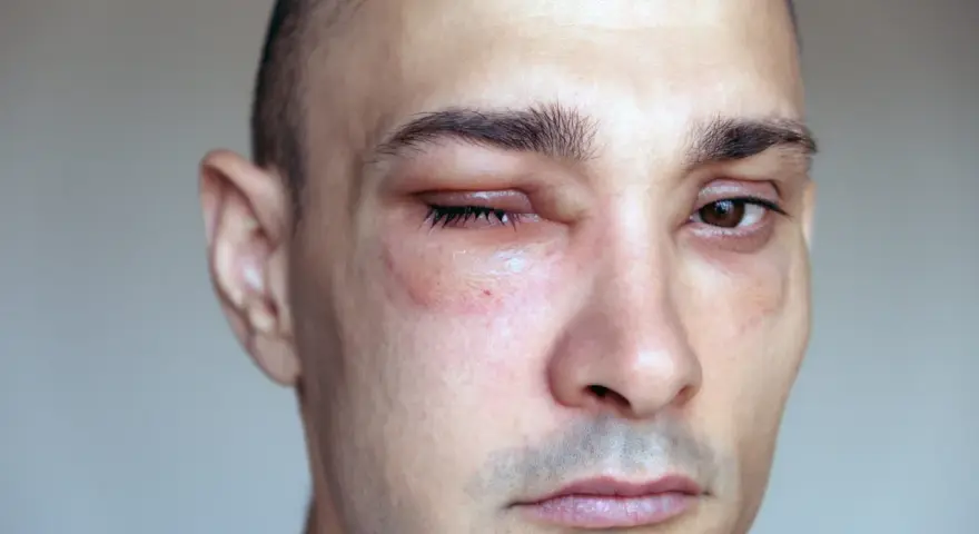 Obrzęk i zaczerwienienie wokół oka, możliwe skutki uboczne po zabiegu Juvelook.
