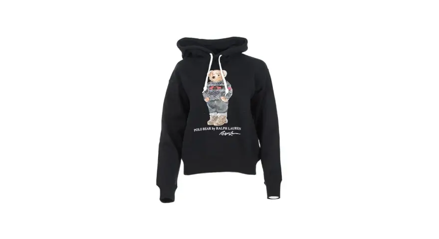 Czarna bluza z kapturem Polo Bear by Ralph Lauren. Zastanawiasz się, ile waży bluza Ralph Lauren? Ta jest lekka i stylowa.