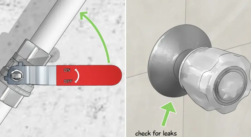Turn off water supply to replace shower valve. Check for leaks after installation.