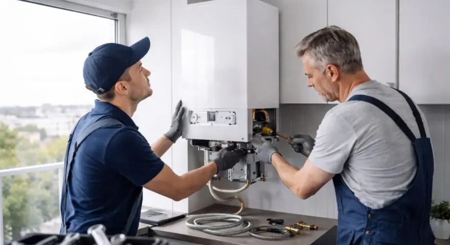 Tecnici esperti eseguono la sostituzione caldaia, sia per manutenzione ordinaria che straordinaria, con professionalità e cura.