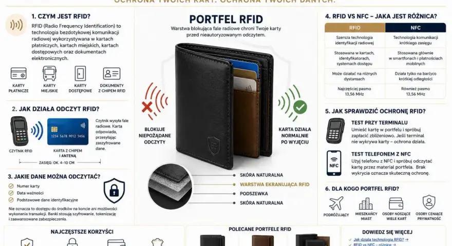 Portfel RFID blokuje nieautoryzowane odczyty kart, chroniąc przed skimmingiem i tym, jak oszukują barmani.