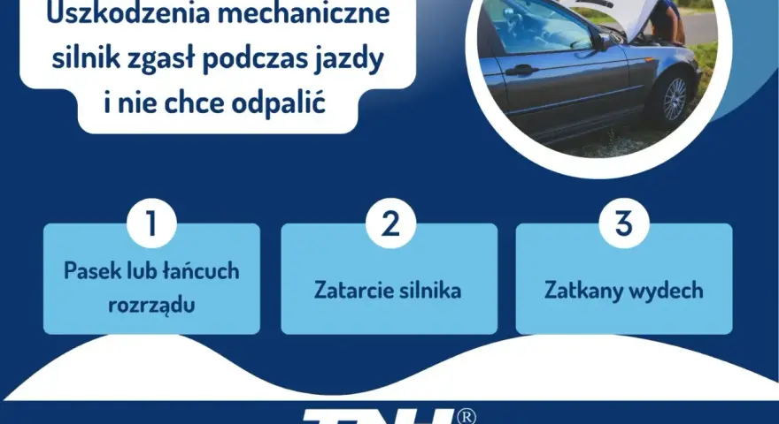 Silnik zgasł i nie chce odpalić? Przyczyny: pasek rozrządu, zatarcie silnika, zatkany wydech. Dowiedz się, jak odpalic auto.
