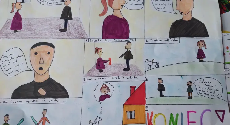 Klasa 4. Komiks o Zawiszy Czarnym i Jadwidze. Opowiada o rozstaniu, tęsknocie i powrocie.