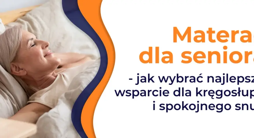Uśmiechnięta seniorka śpi spokojnie. Dowiedz się, jak dobrać materac do łóżka, by zapewnić wsparcie kręgosłupa.