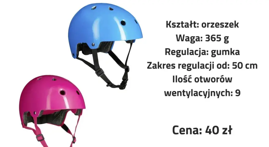 Niebieski i różowy kask Oxelo Play 3. Rozmiary kasków dla dzieci: zakres regulacji od 50 cm. Idealne na rower i hulajnogę.