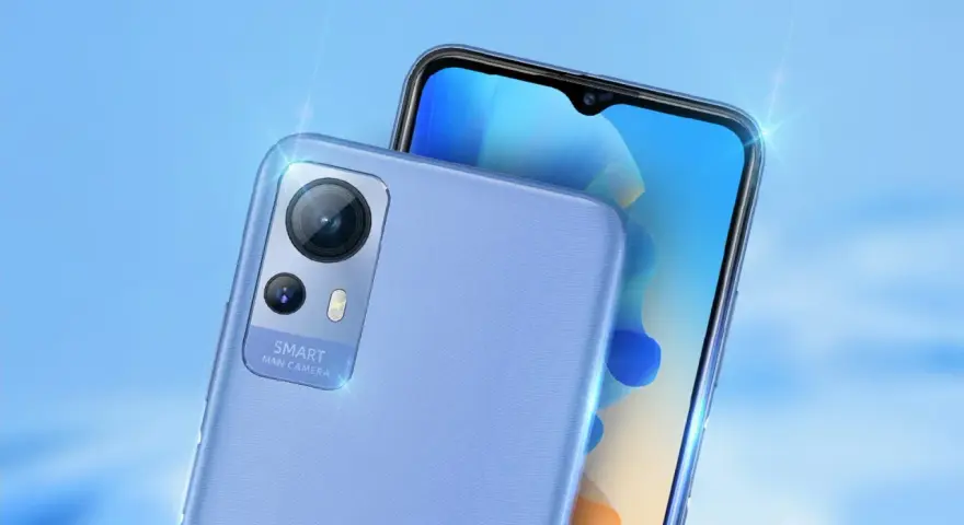 Elegancki, fioletowy telefon Acer z potrójnym aparatem głównym.