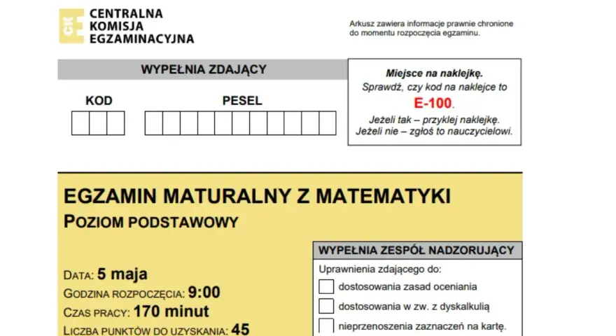 Matura matematyka: co wolno, a czego nie? Lista CKE
