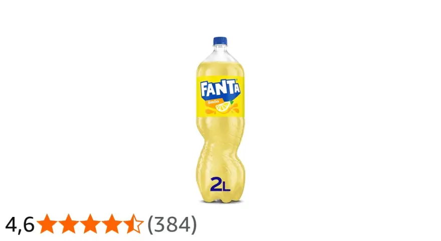 Butelka Fanta Cytrynowa 2L na białym tle.