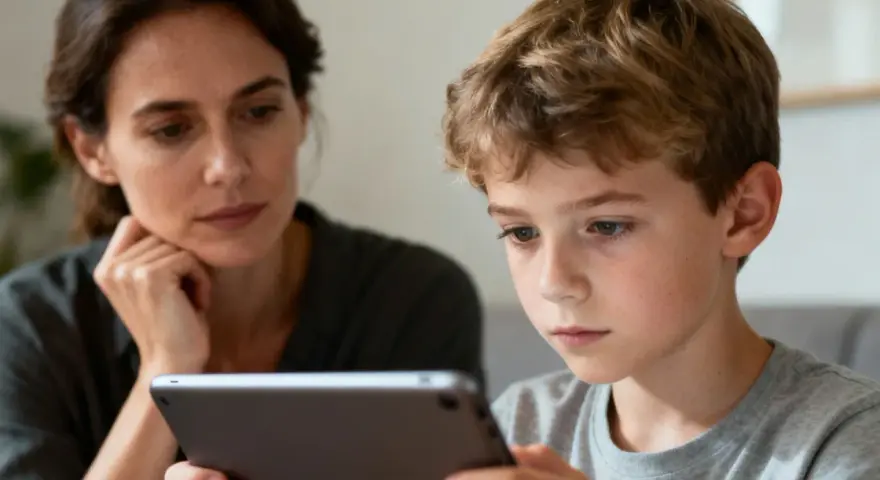 Mama wspiera syna w nauce, dostosowując materiały do jego indywidualnych potrzeb rozwojowych. Przykłady takich potrzeb to np. nauka przez zabawę.