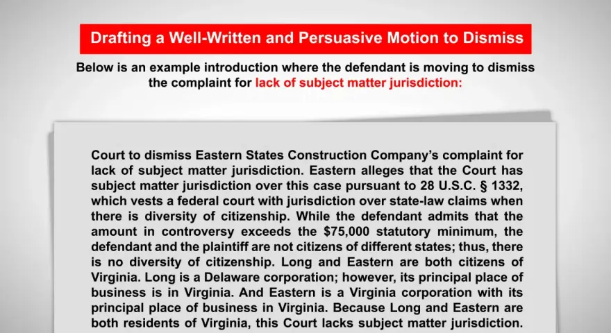 Motion to dismiss a complaint due to lack of subject matter jurisdiction, citing diversity of citizenship issues.