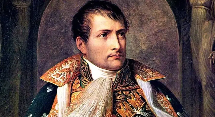Portret Napoleona, karta tarota Cesarz w miłości. Jego spojrzenie sugeruje siłę i determinację w sprawach sercowych.