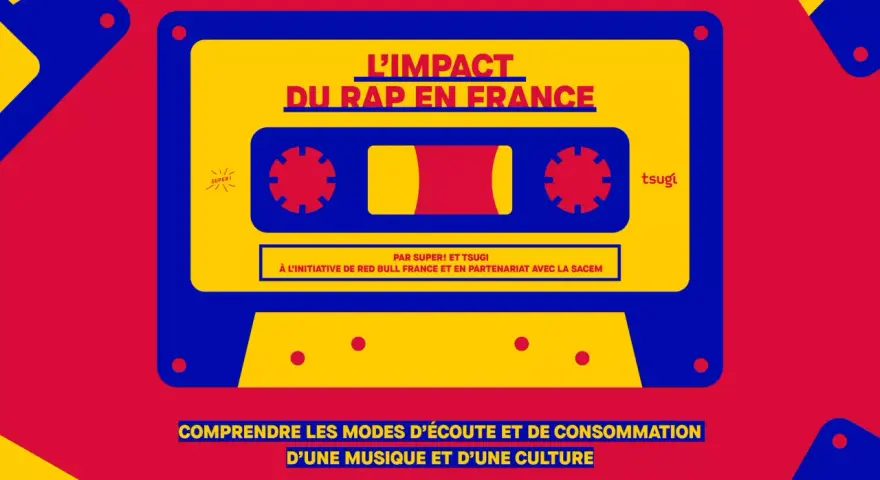 Une cassette audio stylisée, symbole de l'impact du rap en France. Comprendre la musique et la culture.