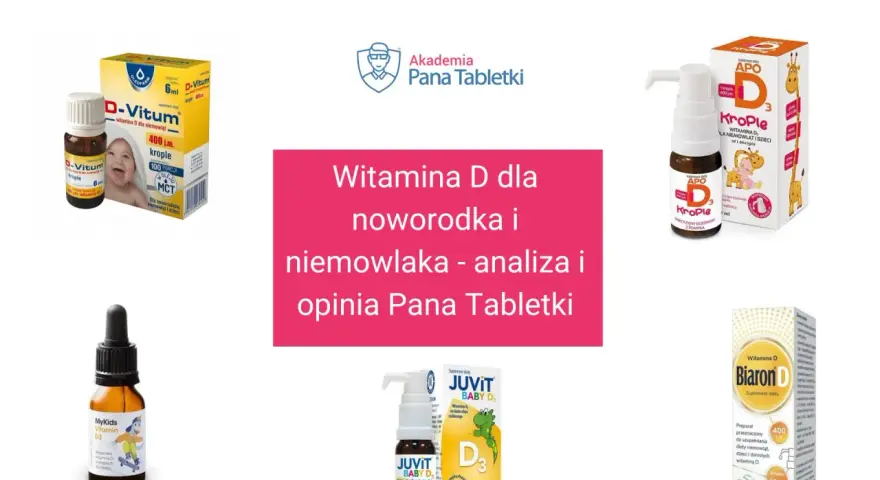 Najlepsza witamina D dla niemowląt: D-Vitum, APO KropLe, MyKids, Juvit Baby D, Biaron D. Analiza i opinia Pana Tabletki.