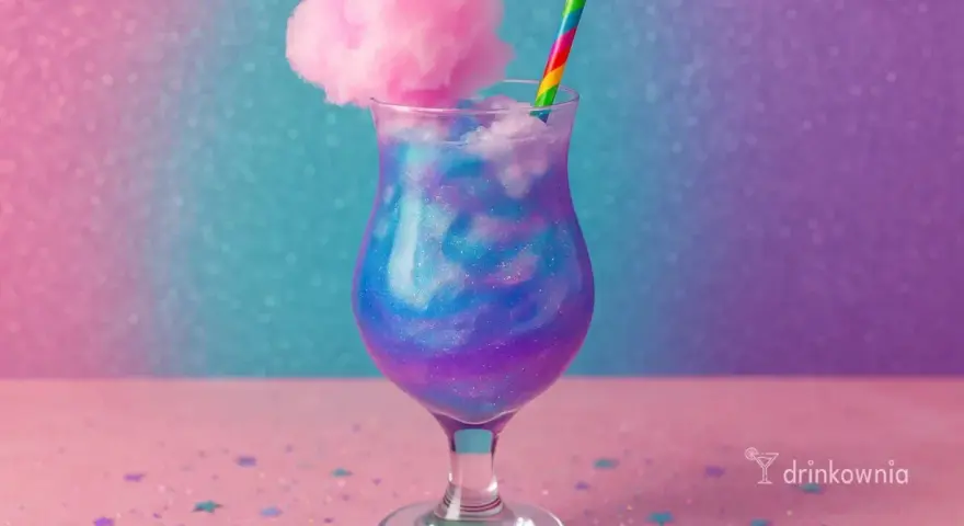 Kolorowy drink przepis: galaktyczny napój z watą cukrową i brokatem. Idealny na magiczne przyjęcie!