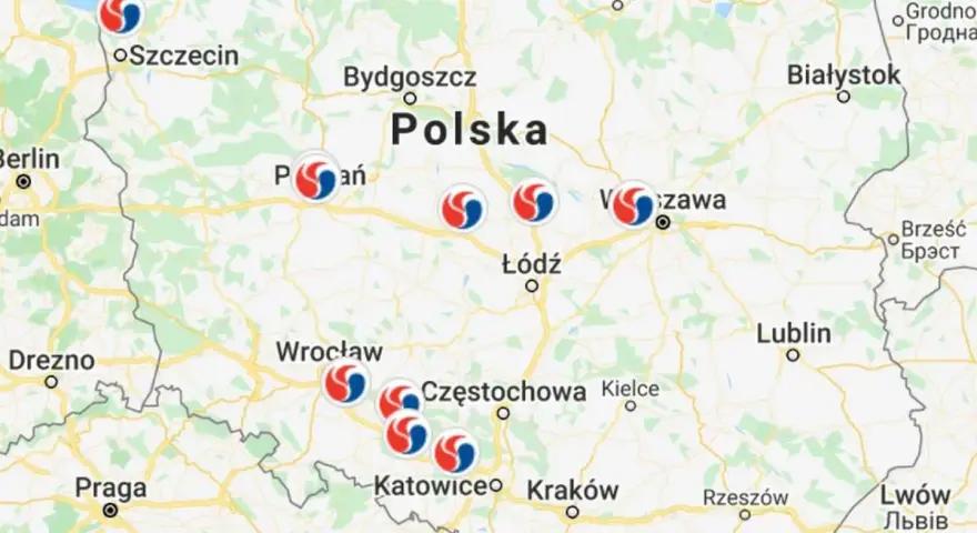 Mapa Polski z zaznaczonymi lokalizacjami. Czy A2 jest płatna? Sprawdź na mapie, gdzie znajdują się punkty.