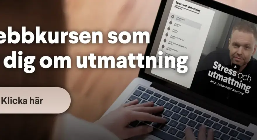 Webbkurs om stress och utmattning. Lär dig hantera press och hitta balans. Klicka här för att börja.