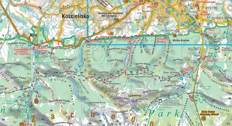 Mapa Tatr Zachodnich: Zakopane, Kościelisko, Giewont. Idealne miejsce na lato w górach.