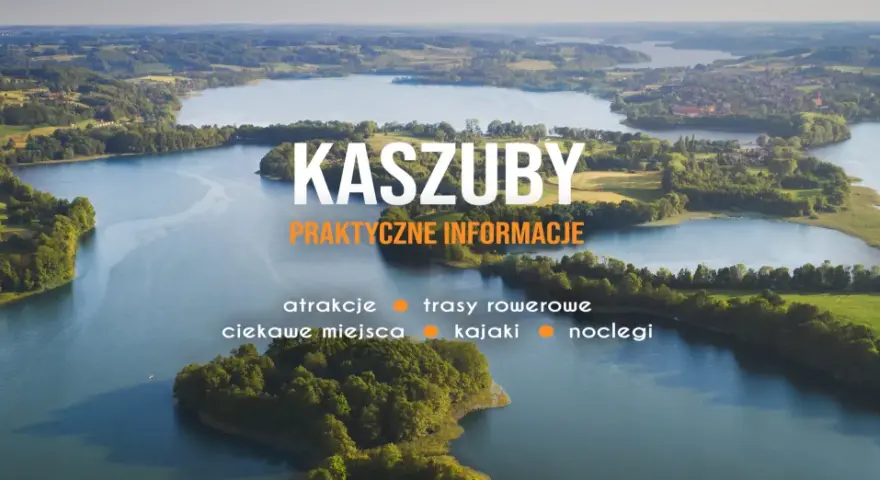 Malownicze jezioro Kłodno na Kaszubach, otoczone zielenią i polami. Idealne miejsce na kajaki i rowerowe wyprawy.