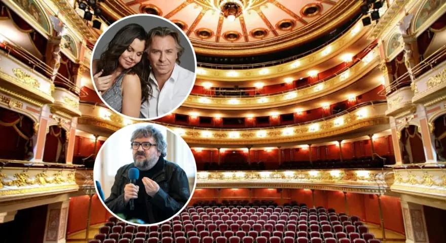 Wnętrze Operetki Wrocławskiej z portretami artystów.