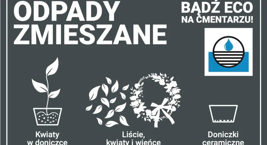 Gdzie wyrzucić kwiaty doniczkowe? Na cmentarzu, zgodnie z zasadami eko, kwiaty w doniczkach z ziemią, liście i wieńce trafiają do odpadów zmieszanych.