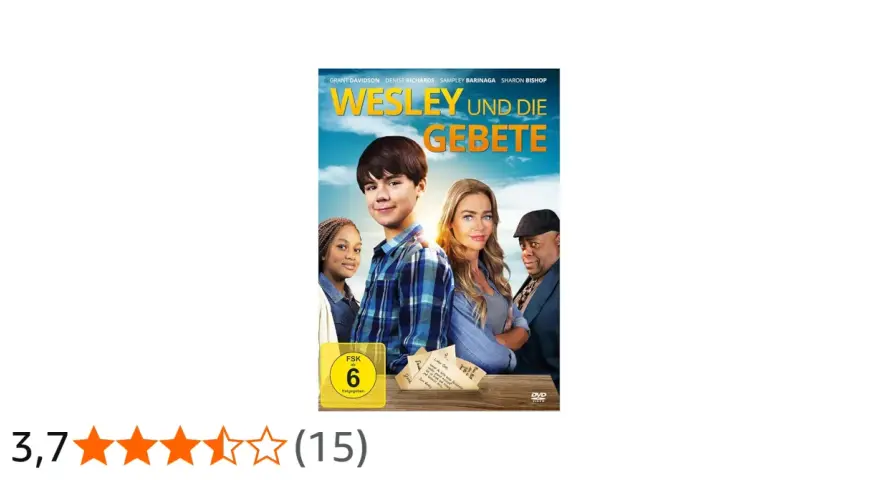 Das Cover zeigt Wesley und die Gebete. Ein Junge lächelt, flankiert von einer Frau und einem Mann. Daneben eine junge Frau.