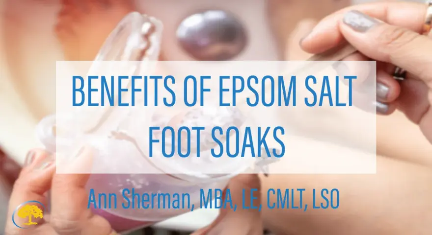 Hands preparing an Epsom salt foot soak. Discover the benefits of this relaxing treatment.