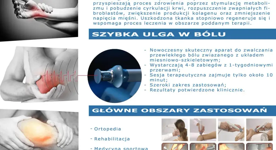 Terapia falą uderzeniową: szybka ulga w bólu. Zalecenia po fali uderzeniowej obejmują leczenie bólu stawów i mięśni.