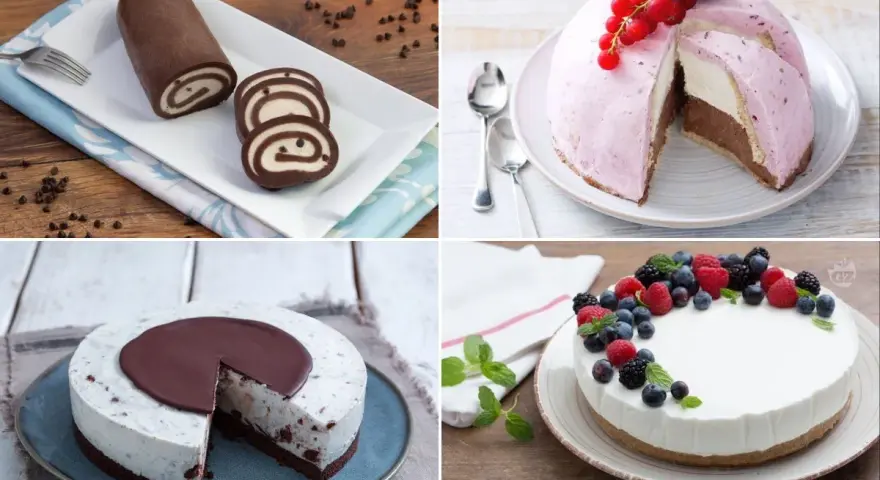 Rotolino al cioccolato, torta gelato ai frutti di bosco, cheesecake e torta bianca con frutti di bosco: tanti dolci 3 ingredienti senza forno.