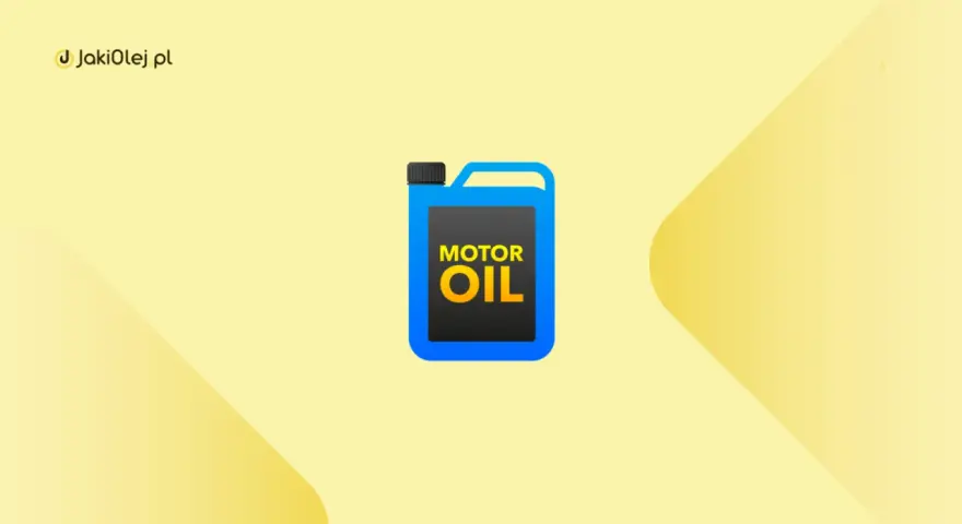 Niebieski kanister z napisem "MOTOR OIL" symbolizuje oznaczenia oleju silnikowego.