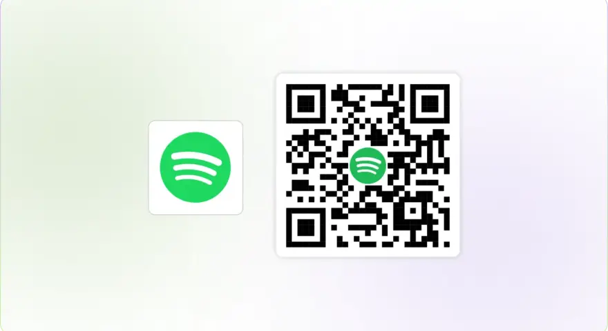 Ein QR-Code mit dem Spotify-Logo, der zu einem Song führt.