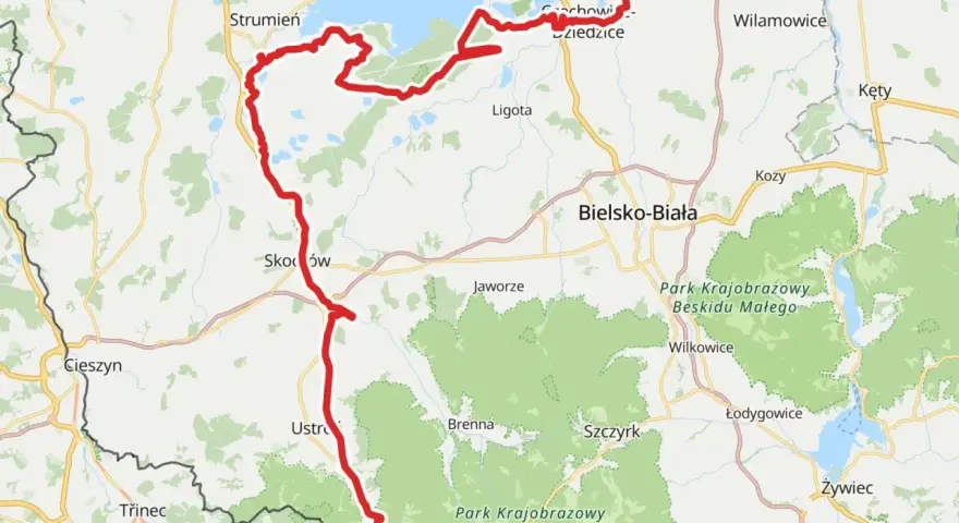 Trasa rowerowa wokół Jeziora Goczałkowickiego i przez Beskid Śląski. Żelazny szlak rowerowy łączy Wisłę z Jawiszowicami.