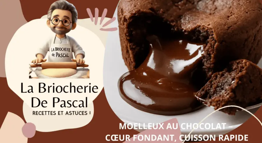 Un délicieux coulant au chocolat, cœur fondant, prêt à être dégusté. La Briocherie de Pascal vous partage ses recettes.