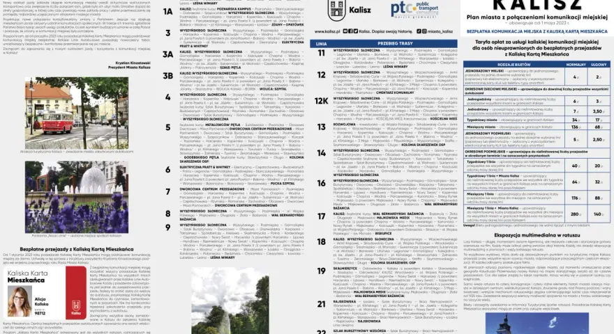 Rozkład jazdy autobusów Kalisz: szczegółowy plan tras i cen biletów.